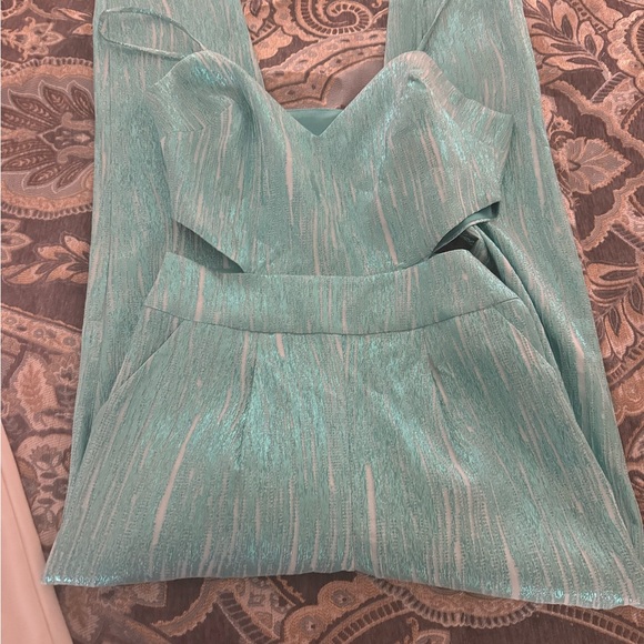 NWT - Ramy Brook Metallic Blue Jumpsuit - Size 6 - Picture 6 of 16